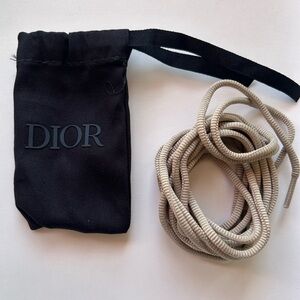 Dior small pouch with tan shoelaces